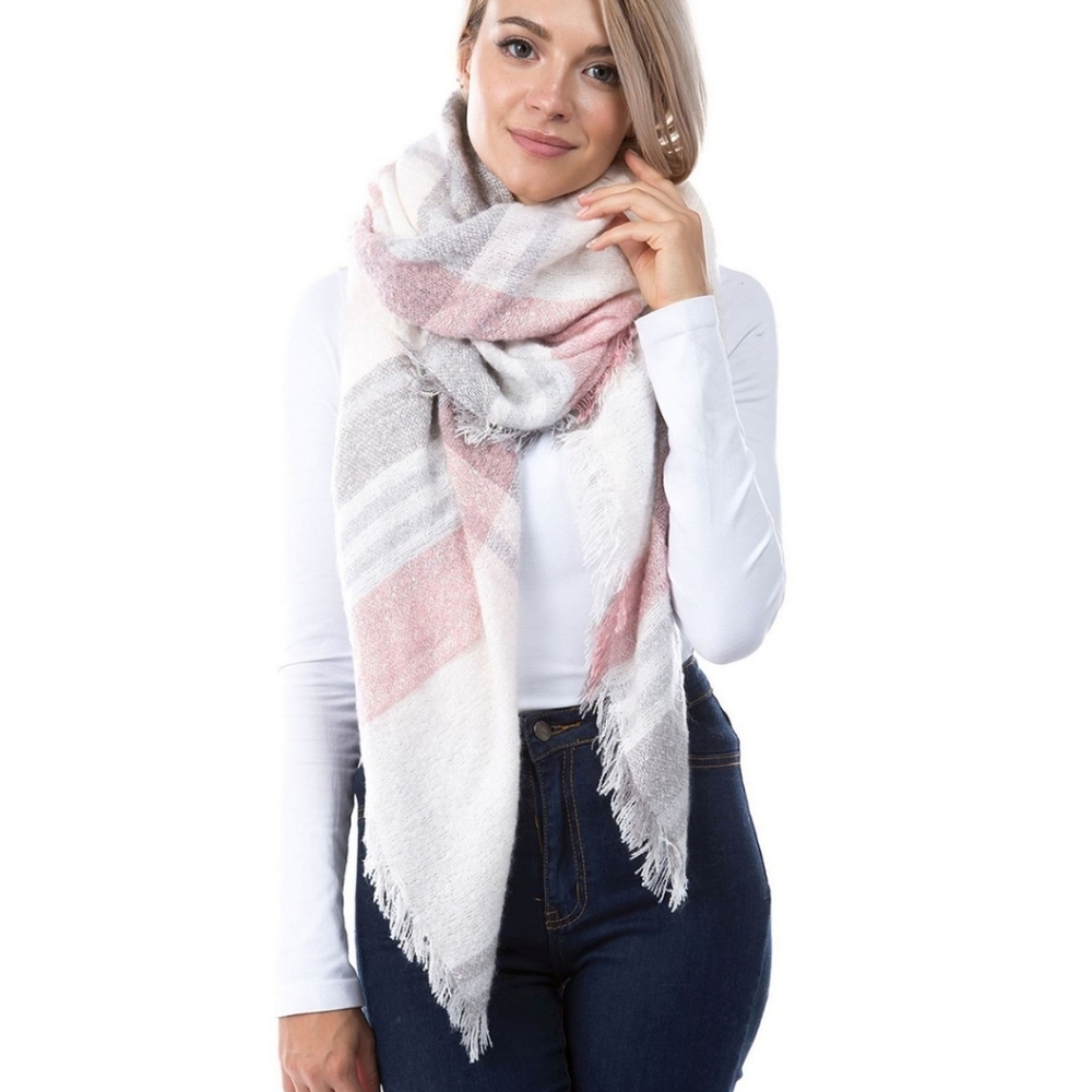 Marcus Alder Square Scarf Blush